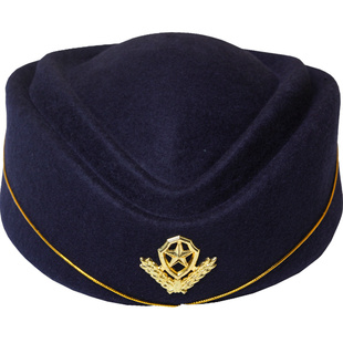 空姐帽子毛呢贝雷帽女职业公关礼仪接待酒店KTV送帽徽潮时尚