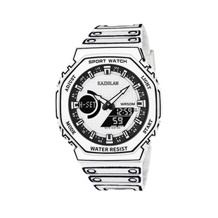 黑白漫画线条电子手表男款学生初中高中专用机械时尚2026新款防水