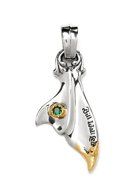 BWL中号鱼尾双鎏金宝石吊坠