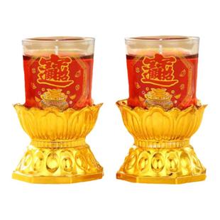无烟水晶蜡烛家用供佛新年春节过年酥油灯财神观音防风玻璃杯蜡烛