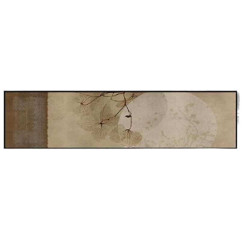 侘寂中古长条抽象挂画过道背景墙玄关装饰画茶室禅意高端壁画定制