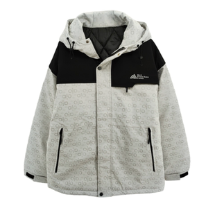 乔迪丹娜2025初冬男大童拼色加棉风衣外套初高中生满印字母棉服潮