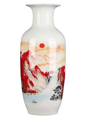 景德镇陶瓷器花瓶中式酒柜三件套