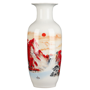 景德镇陶瓷器花瓶装饰品三件套中式家居工艺品客厅酒柜博古架摆件