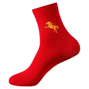 2026马年本命年红色袜子本命年袜子福字袜男女士情侣袜中筒红袜子