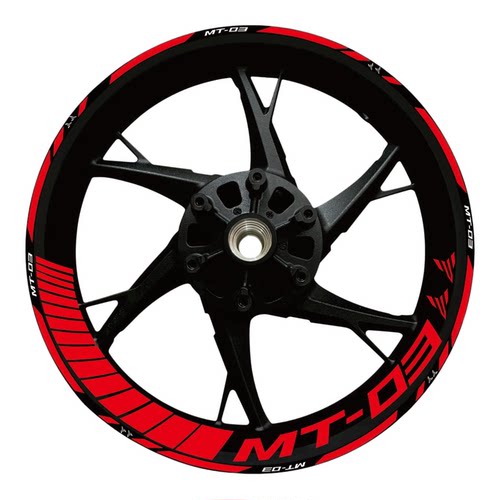 适用于新款雅马哈MT03MT07MT09 MT-10MT25改装贴花轮框圈反光贴纸