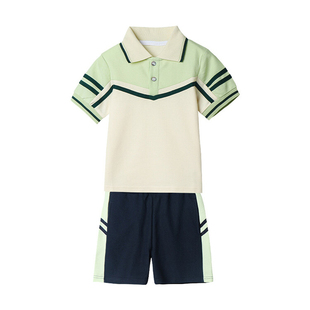果绿色幼儿园园服小学生校服班服学院风夏款套装六一儿童节演出服