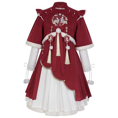 熊逗酱Lolita红色秋冬款