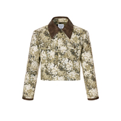 山谷少年复古撞色短款夹克外套