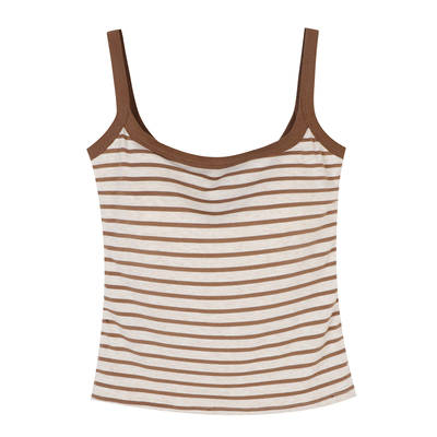 馨帮帮Bra美式复古条纹美背吊带