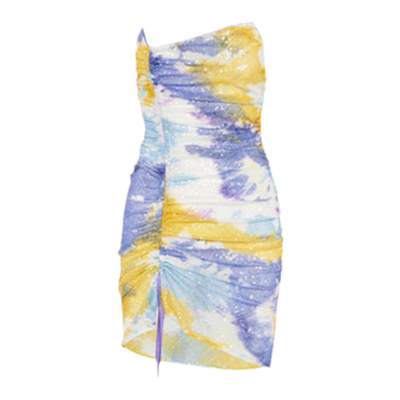 【折】GCDS 2J春夏扎染色亮片抽绳不规则吊带连衣裙木兰