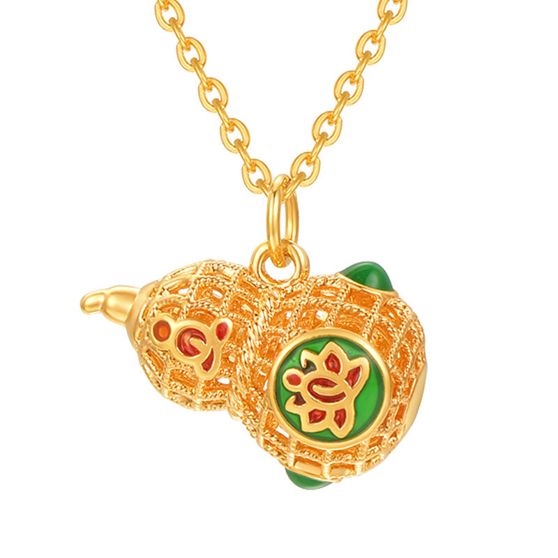 明牌珠宝硬金宝莲葫芦吊坠