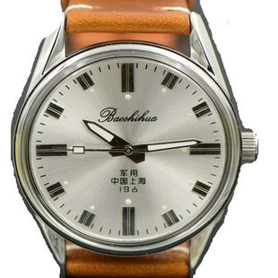 国产老上海手表手动上弦机械表指针式复古男士腕表夜光真皮表带