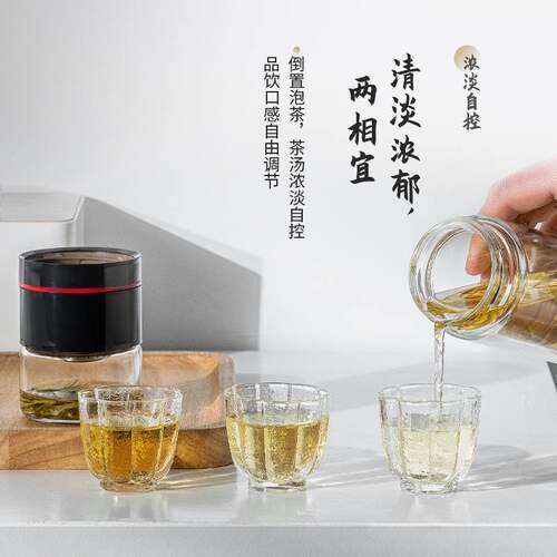 茶水分离玻璃茶杯生产厂家 茶水分离水杯 泡茶杯子过滤杯模具制造