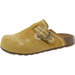 时尚百搭勃肯鞋女2026春季新款厚底包头半拖鞋外穿增高小个子拖鞋