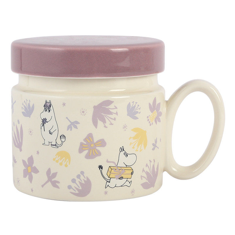 蓝莲花moomin姆明茶杯陶瓷杯子茶水分离随手杯高档个人专用办公室
