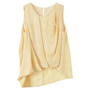 RUISHI芮时 100人丝砂洗工艺立体捏褶无袖上衣气球裤套装女夏季