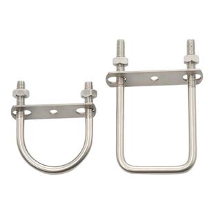 304不锈钢方管圆管可调节多功能挂钩螺丝螺丝管卡管夹吊钩固定卡