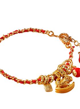福录幸福加马红手绳转运手链红绳