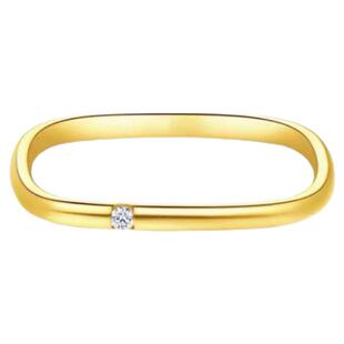 PT950铂金进口D色莫桑石小方戒18K黄金方形指环尾戒素圈情侣对戒