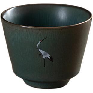 容山堂景致 陶瓷彩绘茶杯 大号仙鹤主人杯品茗杯个人茶盏功夫单杯