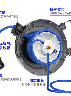 厂促自动伸缩汽修气鼓气管卷管器128mm收管绕管器高压洗车水鼓i.