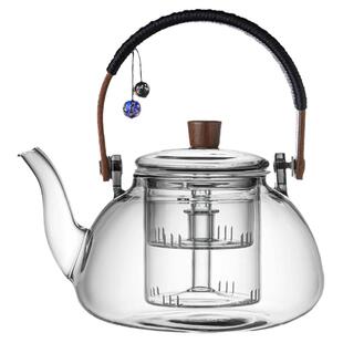 忆壶茶玻璃茶壶耐高温泡茶壶家用电陶炉专用煮茶壶蒸煮两用提梁壶