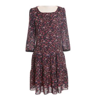 乔万尼女装商场秋装新款修身休闲打底短款韩版小碎花高级感连衣裙