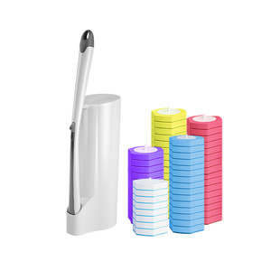 宝家洁一次性马桶刷洗厕所刷子无死角家用卫生间清洁替换刷头壁挂