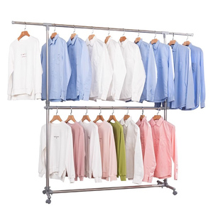 双层晾衣架服装店展示架高度可调
