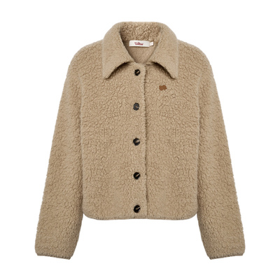 Liilou加厚翻领针织开衫外套