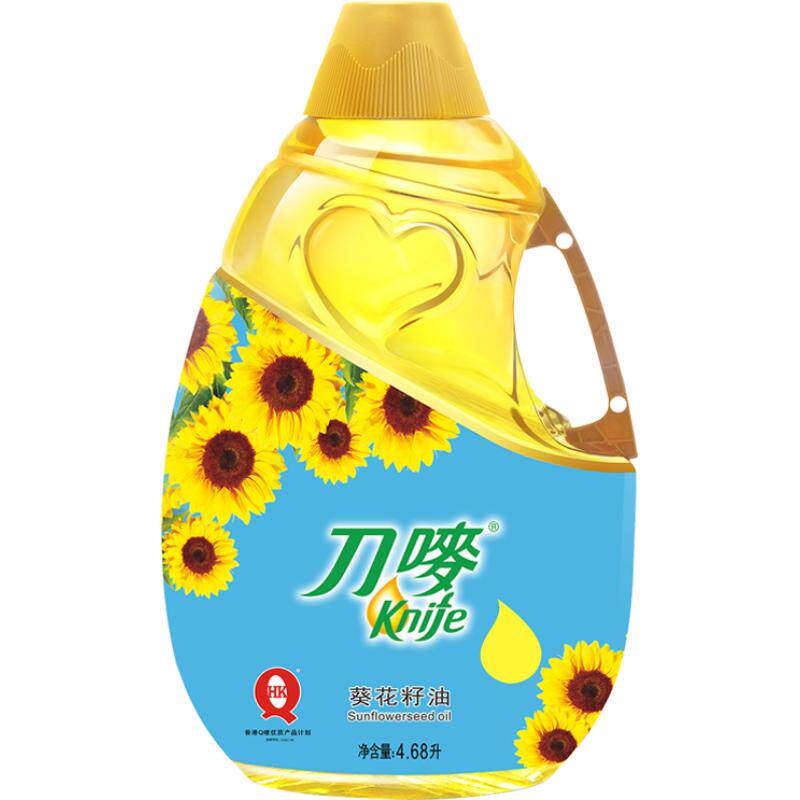 刀唛植物油物理压榨葵花籽油4.68L健康食用油葵花仁油4.68L/瓶