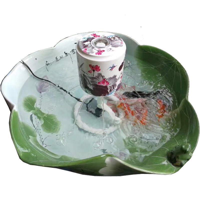 陶瓷鱼缸过滤器喷泉造景内置