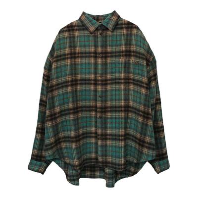 TGP复古格纹羊毛阔型衬衫