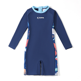 乔丹儿童泳衣男童2025新款中大童连体男孩长袖防晒温泉游泳衣男款