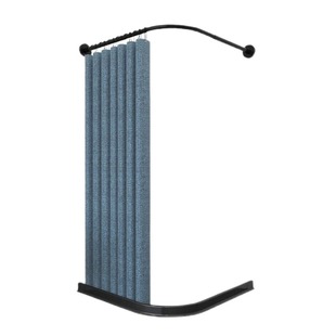 弧形浴帘套装免打孔浴室隔断防水防霉卫生间磁吸L形洗澡帘子挡水