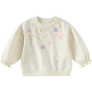 戴维贝拉儿童春装卫衣女童洋气套头衫2026新款小童宝宝休闲上衣