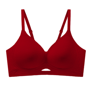 都市丽人本命年红色内衣小胸聚拢显大结婚新娘内裤袜子套装文胸罩