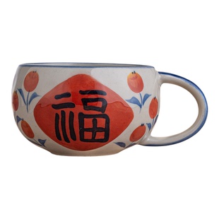 简约陶瓷泡茶杯个人专用办公水杯马克杯子350ml大蛋蛋杯