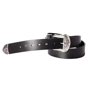 套装电镀唐草纹头层皮腰带 柒名氏品牌原创设计复古植鞣皮皮带