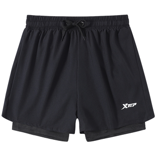 特步泳裤男款泡温泉成人双层防尴尬游泳裤套装男士游泳装备男全套