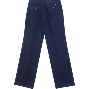 花花公子贵宾中老年男四季休闲直筒高腰深裆弹力肥腿秋冬款牛仔裤