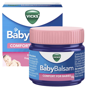 澳洲直邮Vicks BabyBalsam宝宝婴儿儿童舒缓膏伤风发热止咳通鼻膏