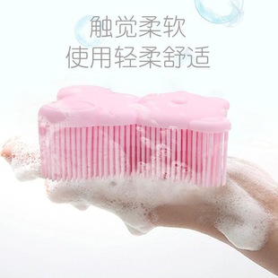 亚马逊婴儿刷硅胶洗澡刷按摩头刷触觉刷刷宝宝洗澡刷洗硅胶沐浴
