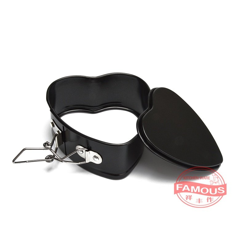 心形不沾蛋糕模迷你烘焙活扣工具模具风锁扣耐高温戚烘焙