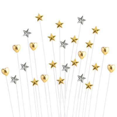 立体金色五角星爱心插牌生日蛋糕