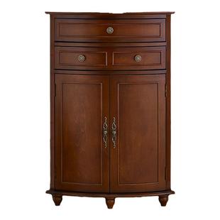 美式实木角柜子墙角小型拐角柜客厅转角储物收纳柜三角形靠墙白色