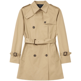 BEANPOLE滨波 春夏女士老钱风韩系通勤休闲双排扣中长款风衣外套