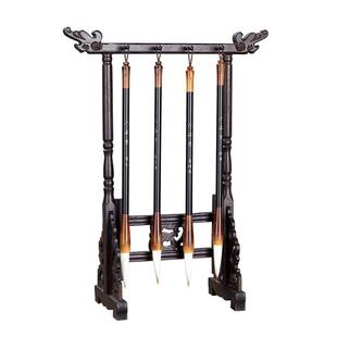 六品堂文昌毛笔挂笔架挂毛笔的笔架子中式摆件实木简约初学学生文房四宝复古笔搁鸡翅木笔架书法毛笔挂架