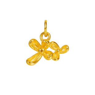 老克勒古法黄金小桂花吊坠足金999小配件挂坠手串DIY配饰送礼女款